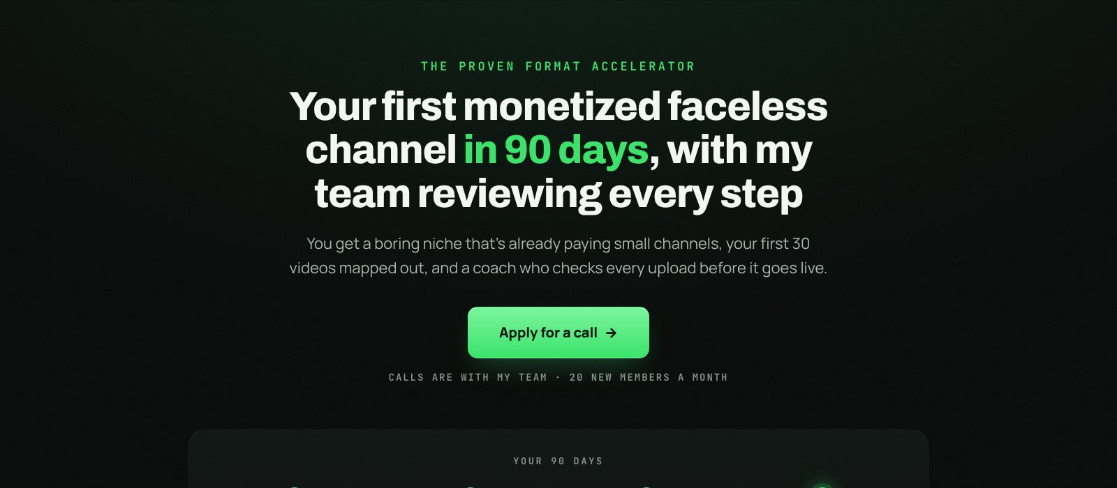 The Proven Format Accelerator offer page preview