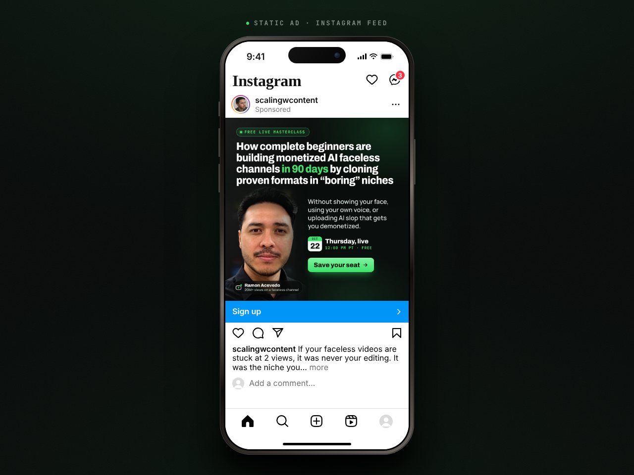 Static ad preview